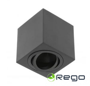 GTV Griestu gaismeklis AVEIRO BIS, GU10, IP20, max. 20 W, kvadrātveida, melns