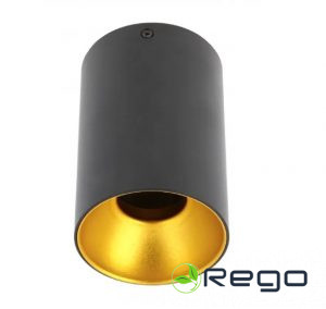 GTV Griestu gaismeklis TENSA, GU10, Ø96x140 mm, IP20, melns