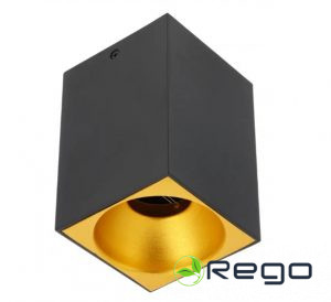 GTV Griestu gaismeklis TENSA, GU10, 90x90x140 mm, IP20, melns