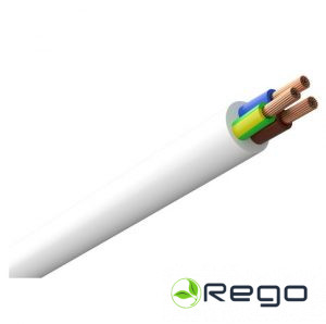 Kabelis OMY 3x1.0mm. Balts, lokanais, apaļšs (100m)