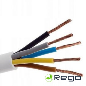 Kabelis OWY 5x2.5mm. Balts, lokanais, apaļšs