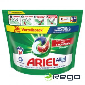 Veļas mazgāšanas kapsulas Ariel Universal+ 36gab