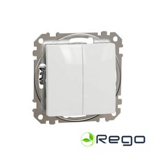 Schneider Divu taustiņu slēdzis (1+1) z/a (meh.) balts SEDNA Design (SDD111105)