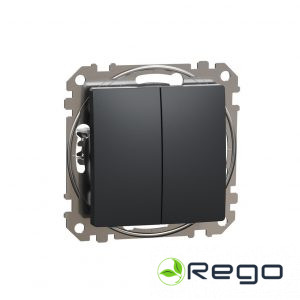 Schneider Divu taustiņu slēdzis (1+1) z/a (meh.) antracīts SEDNA Design