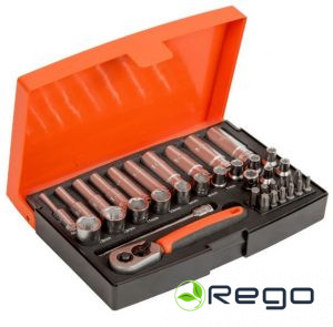 Bahco Muciņu komplekts, īsās un garās 4-13mm+uzgaļi 37gab 1/4