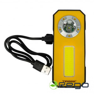 Tiross Uzlādējams lukturis USB TS-1973 LED+COB
