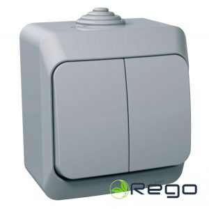 Schneider Divu taustiņu slēdzis (1+1) v/a pelēks IP44 CEDAR Plus (WDE000650)