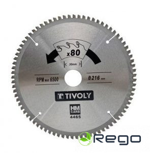 Tivoly Ripzāģa asmens 216x30x2.5/1.7mm, z80, 3°, krāsainajiem metāliem