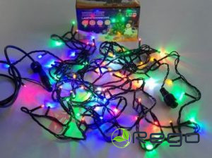 LED virtene ar dažādu krāsu lampiņām+balts zibspuldzes efekts, 100 lampiņas, 8.5