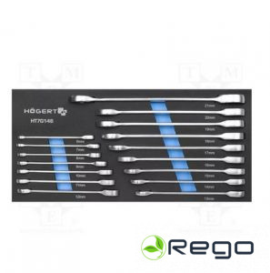 Hogert HT7G146 Atslēgu komplekts, ar sprūdrata mehānismu, 16gab