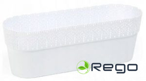 Puķu pods BELLA balts ovāls 300mm