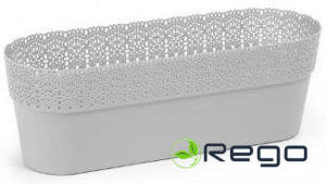 Puķu pods BELLA pelēks ovāls 300mm