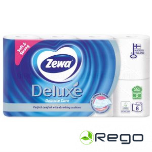 ZEWA Deluxe Pure White 3kārtu t/p 8 ruļļi