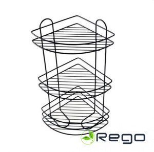 Plaukts 3 stāvi stūra h58x23x31cm melns