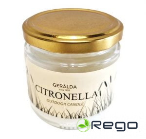 Pretodu svece stikla burciņā ar vāku