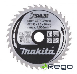 Makita T.C.T. Zāģripa SPECIALIZED 136X1.5X20mm 18° T36 (B-22006)