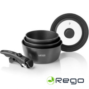 Easy Fit Pots Katlu komplekts ar noņemamu rokturi Haeger PA-C05.020A