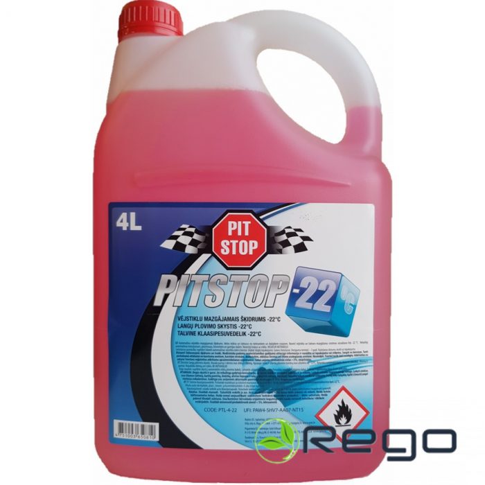Ziemas vējstiklu šķidrums Pitstop 4L -22*C