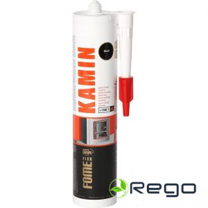 Hermētiķis karstumizturīgs, melns. 1500c Kamin Fome 300ml (01-4-2-007)