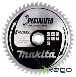 Makita T.C.T. Zāģripa kompozīt materiālam 190X1.85X20mm 8° T50 EFFICUT E-12186