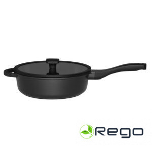 Maku Foodie sautēšanas panna ar stikla vāku 28cm 4,6L melna
