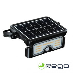 LED saules prožektors ar 3,7 V akumulatoru, 3 vienā, melns korpuss, 7W