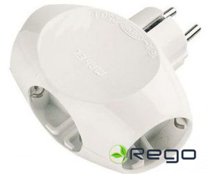 Adapteris Makel, 3-viet., a/z, balts, T-veids, (50)