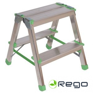 Divpusējās mājsaimniecības kāpnes 2x8, 150kg. (000201)