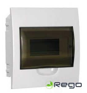 Sadalne IEK, 8-viet., IP41, z/a, 221x208x90mm, plastmasa, ar caursp. durvīm