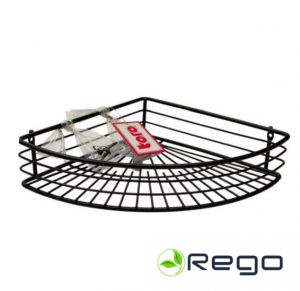 Stūra plaukts 1 stāvs h6x30x23cm melns