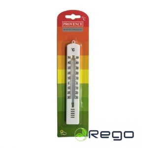 PROVENCE Termometrs 16cm istabas/balts/plastm