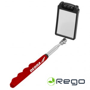 Dedra 06F803 Inspekcijas spogulis 50x70mm LED, 320-885mm, kvadrātveida