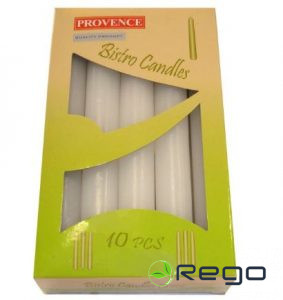 Bistro sveces 17cm baltas