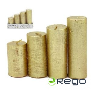 Sveces 4gab 6.5 8.5 10 12cm zelta(6/24)