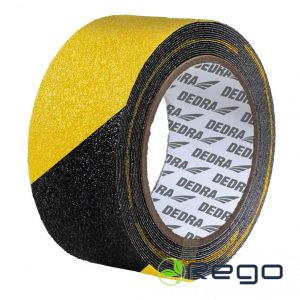Dedra 11T114 Pretslīdes lente 50mmx18m, dzeltena un melna, PVC, biezums 0,13mm