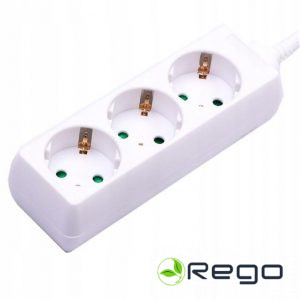 Pagarinātājs balts VT 1103, 3 ligzdas, 1,5 m/3 SC/1,5mm2/16A