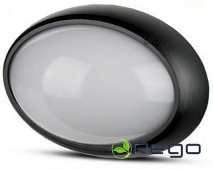 V-tac 8W(560Lm) LED plafons, ovāls, melns, IP54, 3000K