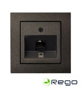 EPSILON 1 vietīga datora ligzda RJ45 6kat.,b/r melna