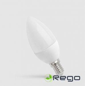 LED Spuldze C37 svece  230V/50HZ 7W 600lm Ra>80 3000K E14 (17004S)