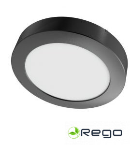 LED gaismeklis v/a apaļš 12W 4000K 1200Lm 170*30 melns