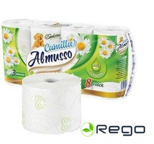 Tualetes papirs Almusso Camilla 8ruļļi 3kārtas, celuloze (D026)