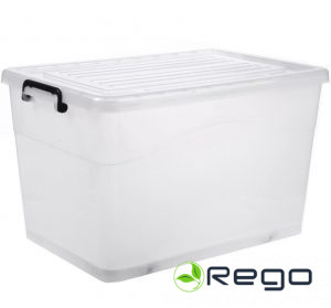 Uzglabāšanas kaste ar rietņiem 90L