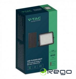 VT-80 ar saules enerģiju uzlādējams LED prožektors 800lm/4K/IP65,accu 12h
