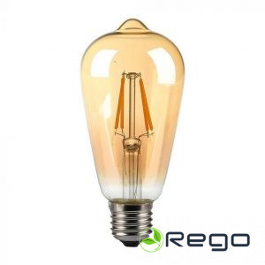 LED Spuldze Filament Amber Retro VT-1964 E27 4W 440Lm, IP20 2200K (214361)