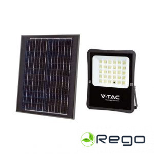 VT-553300 Uzlādējams LED prožektors ar saules enerģiju 2400lm/4k/IP65