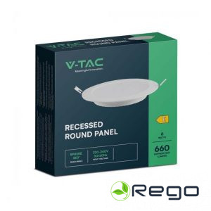 VT_SMG 61006RD Iebūvējams LED panelis 120/107mm 660lm/6W/3K