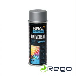 Emalja Aerosola sudraba hroms INRAL UNIVERSAL RAL9006, 400ml