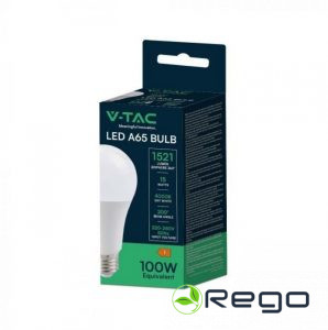 Spuldze V-TAC LED E27 A65 3000K 1521Lm 17W