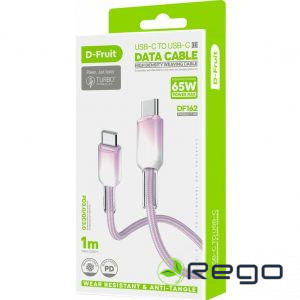 D-Fruit USB-C-USB-C kabelis 1m DF162, violets