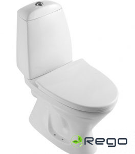 Tualetes pods VENTO Taberg ar horizonālo izvādu, 3/6l, ar Duroplast Soft Close vāku, ūdens padeve no